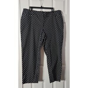 Rafaella Studio Womans Pants Size 16W. Black with white polkadots